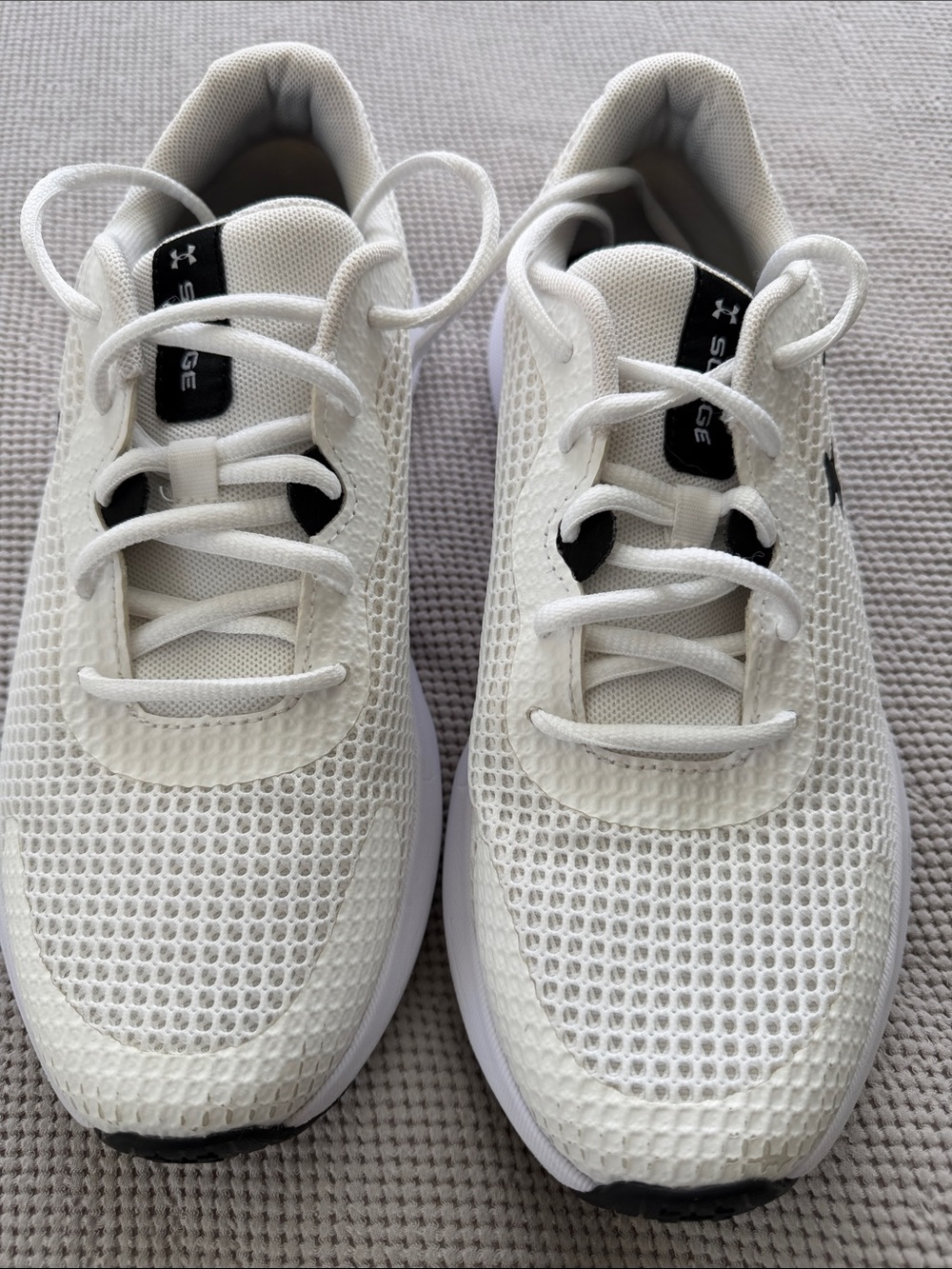 Under Armour White and Black Mesh Training Shoes - Picture 3 of 3